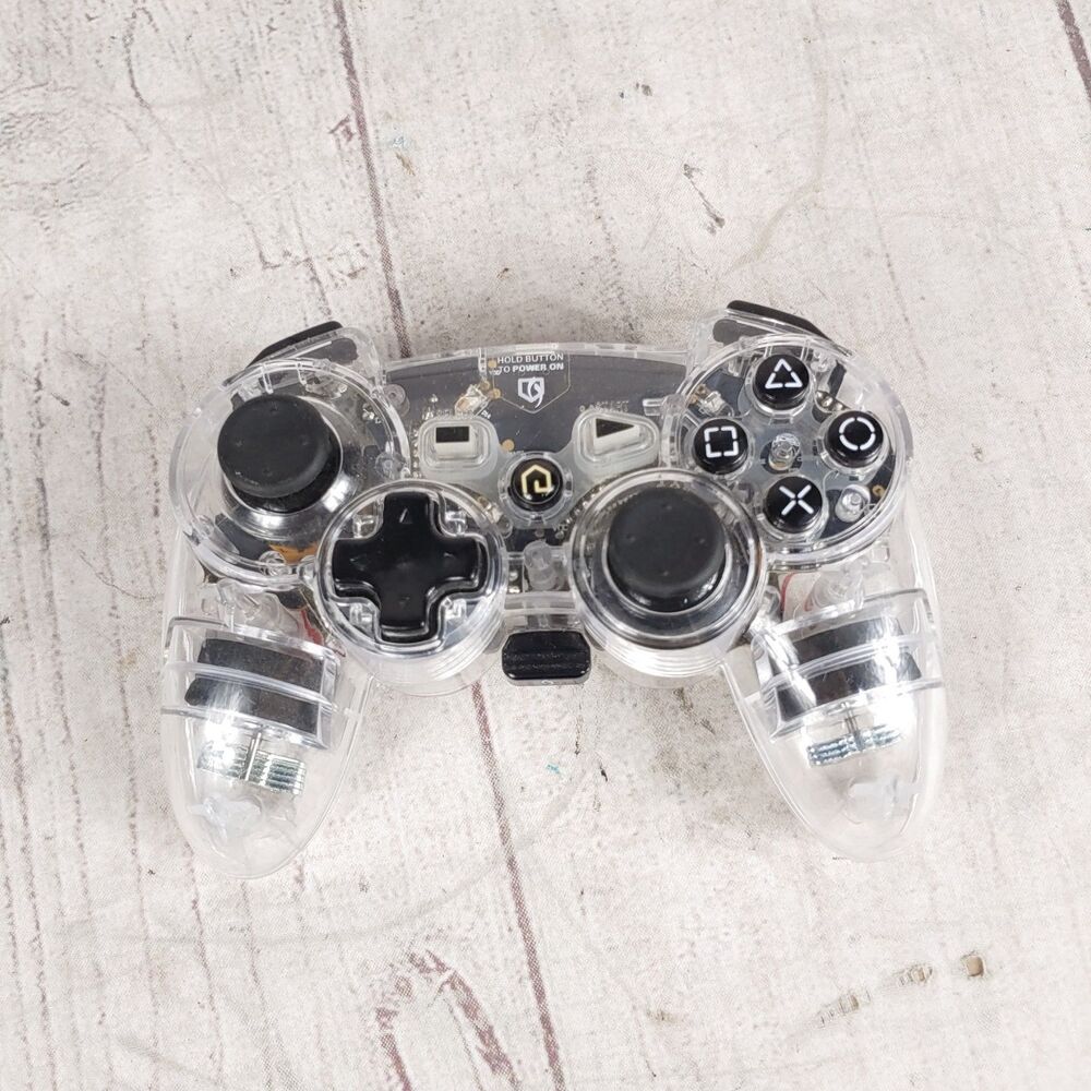 PDP Afterglow Wireless Controller PS3 PlayStation 3 Clear Gamepad W/Dongle USED